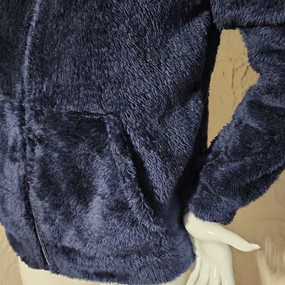 Blue Teddy Jacket with Hood and Zipper - Picture 4 of 6